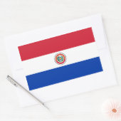 Sticker Rectangulaire Drapeau Paraguay/Paraguay (Enveloppe)