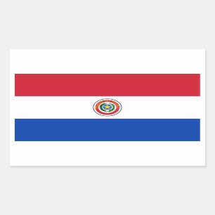 Sticker Rectangulaire Drapeau Paraguay/Paraguay