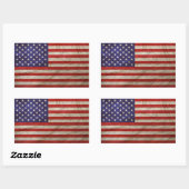 Sticker Rectangulaire Drapeau patiné (Feuille)