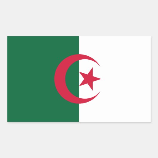 Sticker Rectangulaire Drapeau patriotique algérien (Devant)