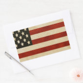 Sticker Rectangulaire Drapeau patriotique américain rustique et fier (Enveloppe)