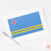 Sticker Rectangulaire Drapeau Patriotique Aruba (Enveloppe)