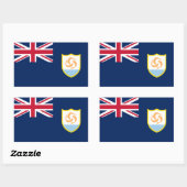 Sticker Rectangulaire Drapeau patriotique d'Anguilla (Feuille)