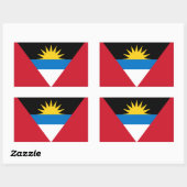 Sticker Rectangulaire Drapeau patriotique d'Antigua-et-Barbuda (Feuille)