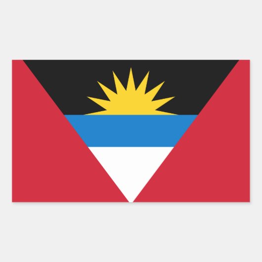 Sticker Rectangulaire Drapeau patriotique d'Antigua-et-Barbuda (Devant)