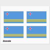 Sticker Rectangulaire Drapeau patriotique d'Aruba (Feuille)