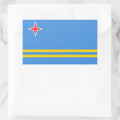 Sticker Rectangulaire Drapeau patriotique d'Aruba (Sac)