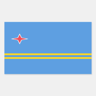 Sticker Rectangulaire Drapeau patriotique d'Aruba