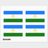 Sticker Rectangulaire Drapeau patriotique de Bachkortostan (Feuille)