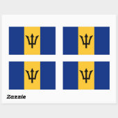Sticker Rectangulaire Drapeau patriotique de la Barbade (Feuille)
