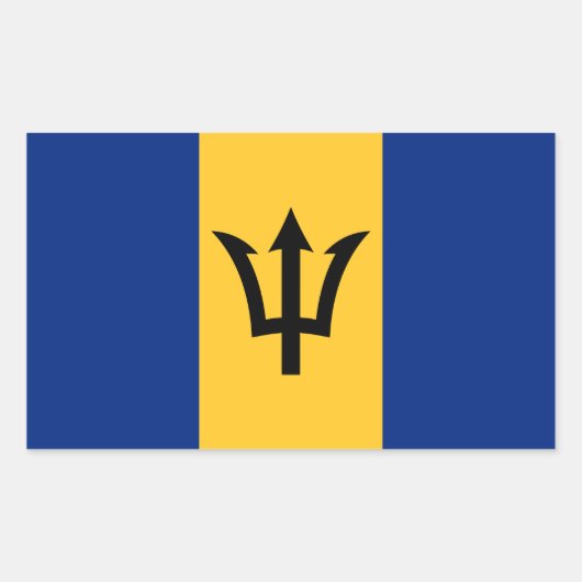 Sticker Rectangulaire Drapeau patriotique de la Barbade (Devant)