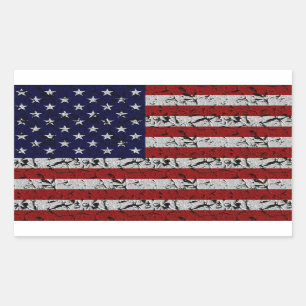 Sticker Rectangulaire Drapeau patriotique des Etats-Unis d'Américain de