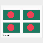 Sticker Rectangulaire Drapeau patriotique du Bangladesh (Feuille)