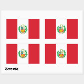 Sticker Rectangulaire Drapeau Pérou/Pérou (Feuille)