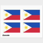 Sticker Rectangulaire Drapeau philippin (Feuille)