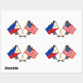 Sticker Rectangulaire Drapeau philippin américain Patrimoine philippin V (Feuille)