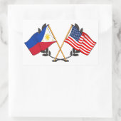 Sticker Rectangulaire Drapeau philippin américain Patrimoine philippin V (Sac)