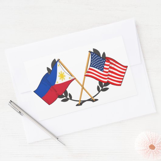 Sticker Rectangulaire Drapeau philippin américain Patrimoine philippin V (Enveloppe)
