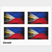 Sticker Rectangulaire Drapeau philippin bracelet, drapeau national (Feuille)