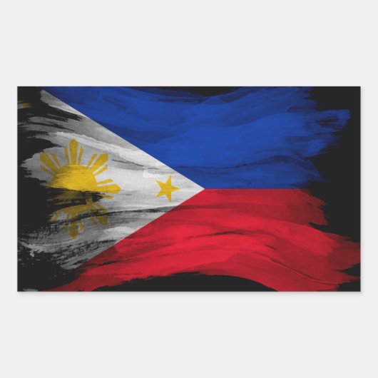 Sticker Rectangulaire Drapeau philippin bracelet, drapeau national (Devant)
