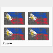 Sticker Rectangulaire Drapeau philippin cool (Feuille)