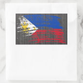 Sticker Rectangulaire Drapeau philippin cool (Sac)