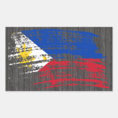 Sticker Rectangulaire Drapeau philippin cool (Devant)
