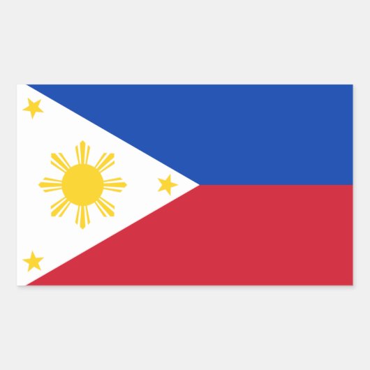Sticker Rectangulaire Drapeau philippin, Drapeau des Philippines (Devant)
