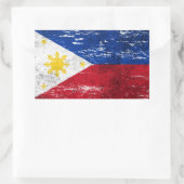 Sticker Rectangulaire Drapeau philippin soufflé et porté (Sac)