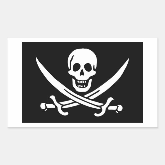Sticker Rectangulaire Drapeau pirate (Devant)
