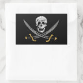 Sticker Rectangulaire Drapeau pirate Jolly roger du capitaine Jack Rackh (Sac)