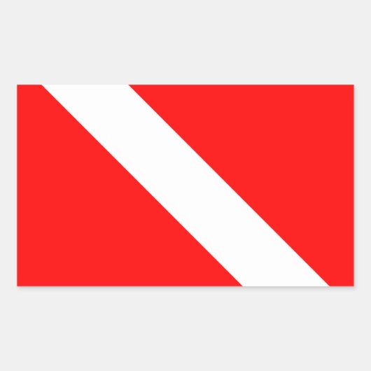 Sticker Rectangulaire Drapeau Plongée Plongée Plongée Plongée Diver Down (Devant)