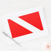 Sticker Rectangulaire Drapeau Plongée Plongée Plongée Plongée Diver Down (Enveloppe)
