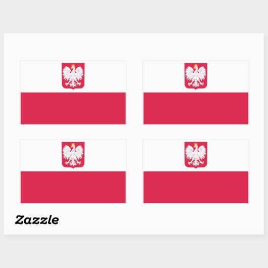 Sticker Rectangulaire Drapeau polonais (Feuille)