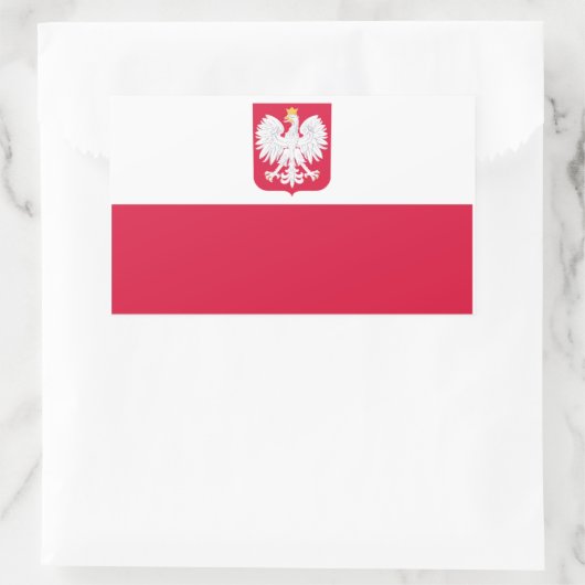 Sticker Rectangulaire Drapeau polonais (Sac)