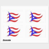 Sticker Rectangulaire Drapeau porto-ricain (Feuille)