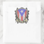 Sticker Rectangulaire Drapeau Porto Rico - Crest Shield (Sac)