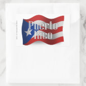 Sticker Rectangulaire Drapeau Porto Rico Waving (Sac)