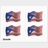 Sticker Rectangulaire drapeau portoricain-américain (Feuille)