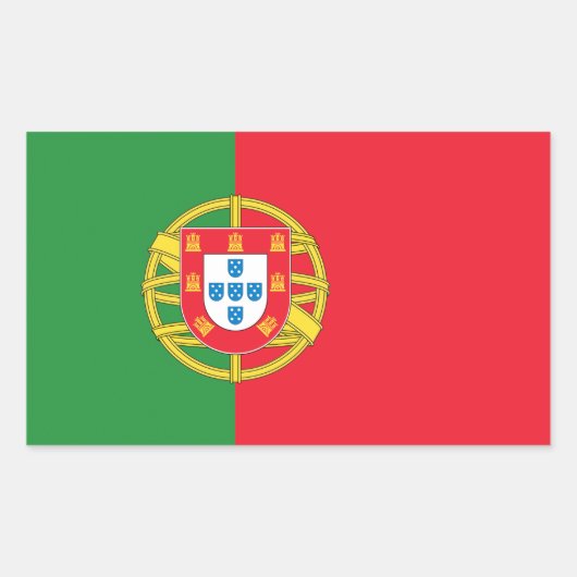 Sticker Rectangulaire Drapeau Portugal (Devant)