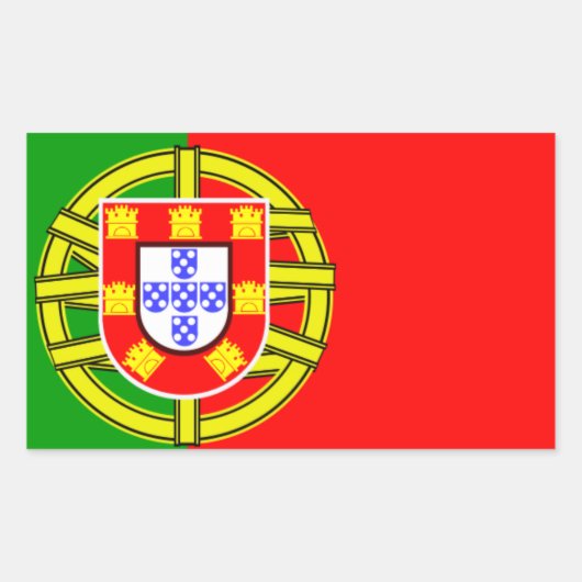 Sticker Rectangulaire Drapeau Portugal (Devant)