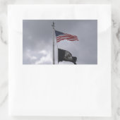 Sticker Rectangulaire Drapeau POW/MIA et américain (Sac)