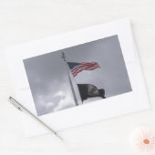 Sticker Rectangulaire Drapeau POW/MIA et américain (Enveloppe)