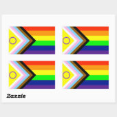 STICKER RECTANGULAIRE DRAPEAU PRIX LGBTQI (Feuille)