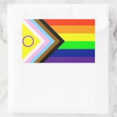 STICKER RECTANGULAIRE DRAPEAU PRIX LGBTQI (Sac)