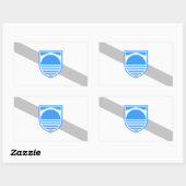 Sticker Rectangulaire Drapeau quatre étoiles (Feuille)