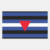 Sticker Rectangulaire Drapeau Queer Pride en cuir (Devant)