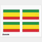 Sticker Rectangulaire Drapeau rastafarien Rasta Ethiopie (Feuille)