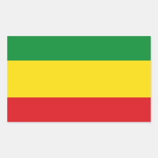 Sticker Rectangulaire Drapeau rastafarien Rasta Ethiopie (Devant)
