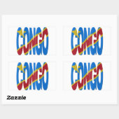 Sticker Rectangulaire drapeau RD Congo (Feuille)